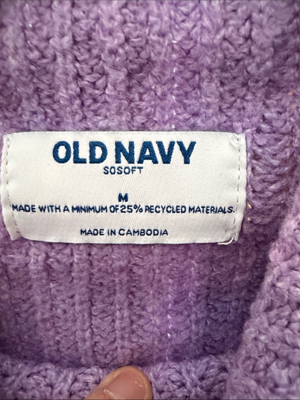 Old Navy Lavender Mock Neck Sweater - Picture 2 of 4